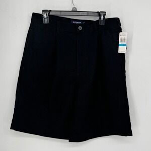 Chaps Golf Mens Black Pleated Chino‎ Shorts Size 36 New Pockets  High Rise